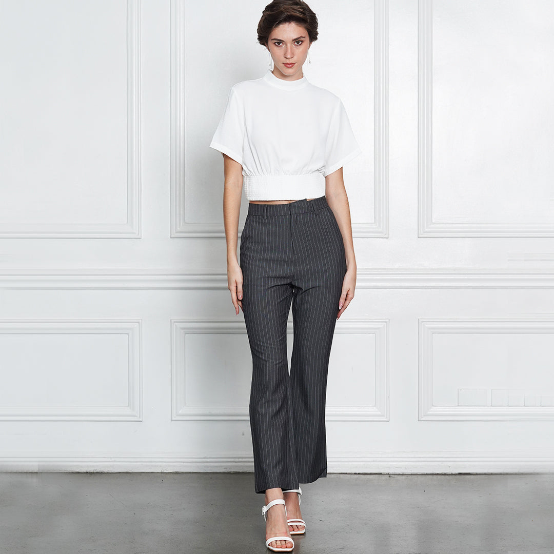Izaiah Striped Suiting Fabric Trousers