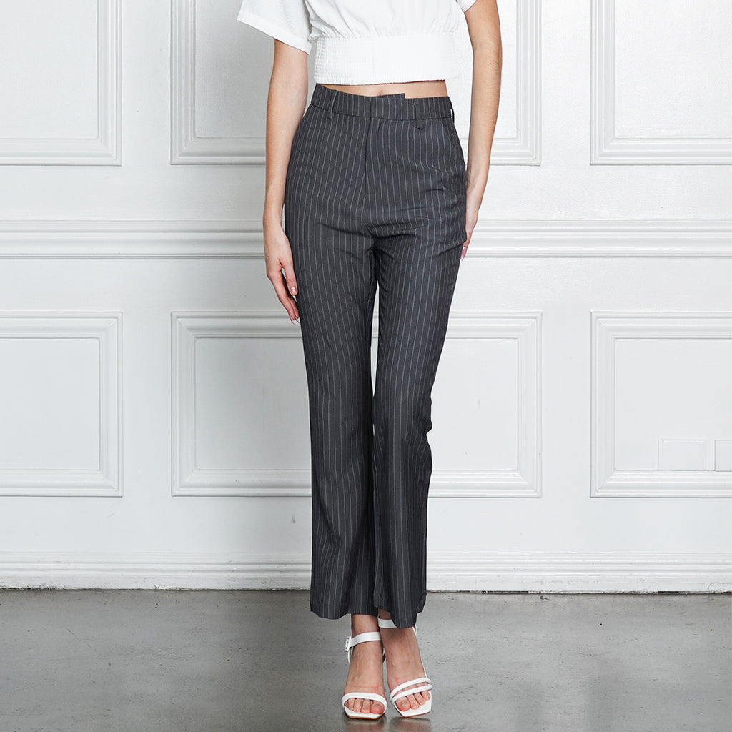 Izaiah Striped Suiting Fabric Trousers