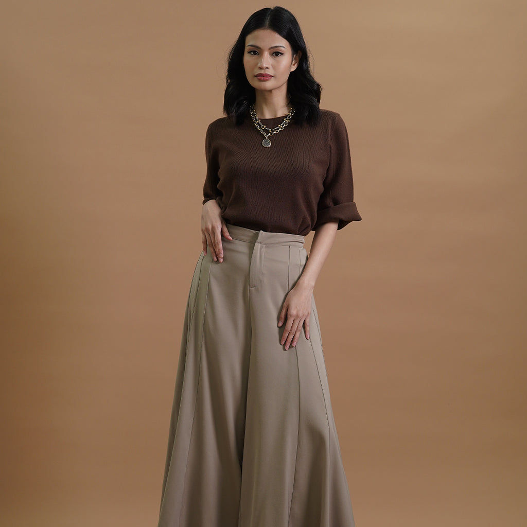 Itzel High-Waisted Flared Wide-Leg Pants