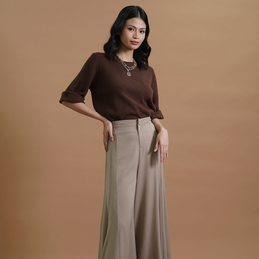 Itzel High-Waisted Flared Wide-Leg Pants