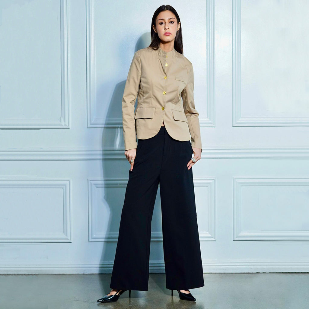 Delie High-Waisted Wide-Leg Pants