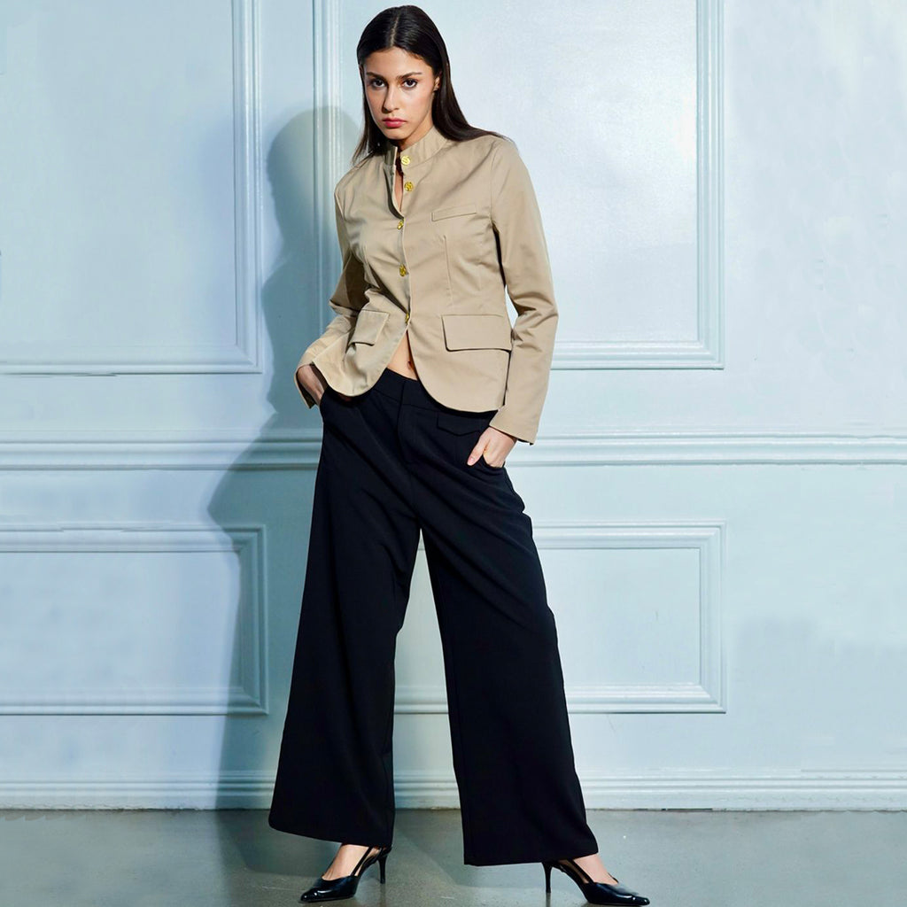 Delie High-Waisted Wide-Leg Pants