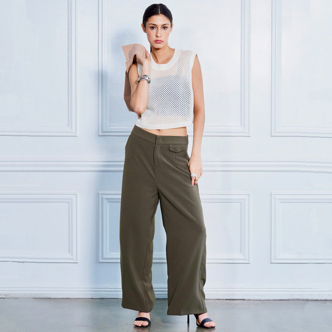 Delie High-Waisted Wide-Leg Pants