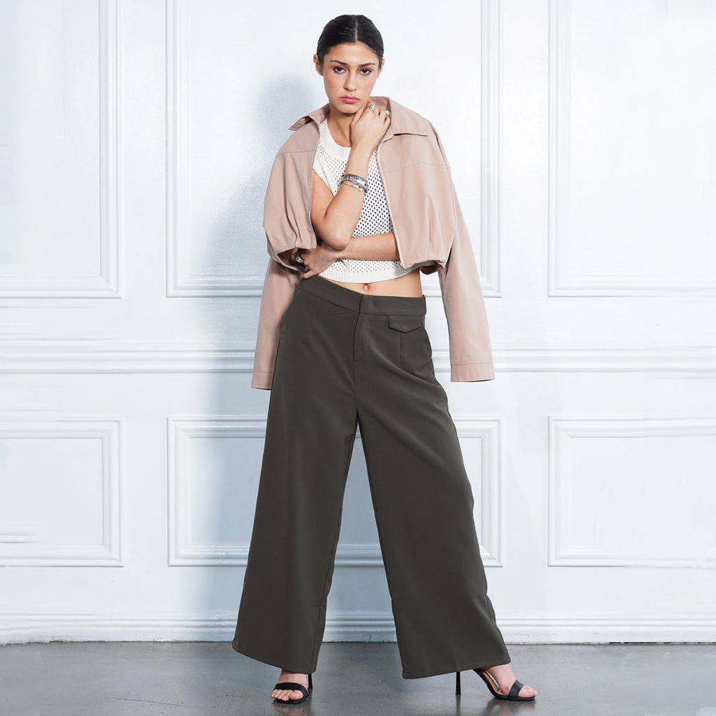 Delie High-Waisted Wide-Leg Pants