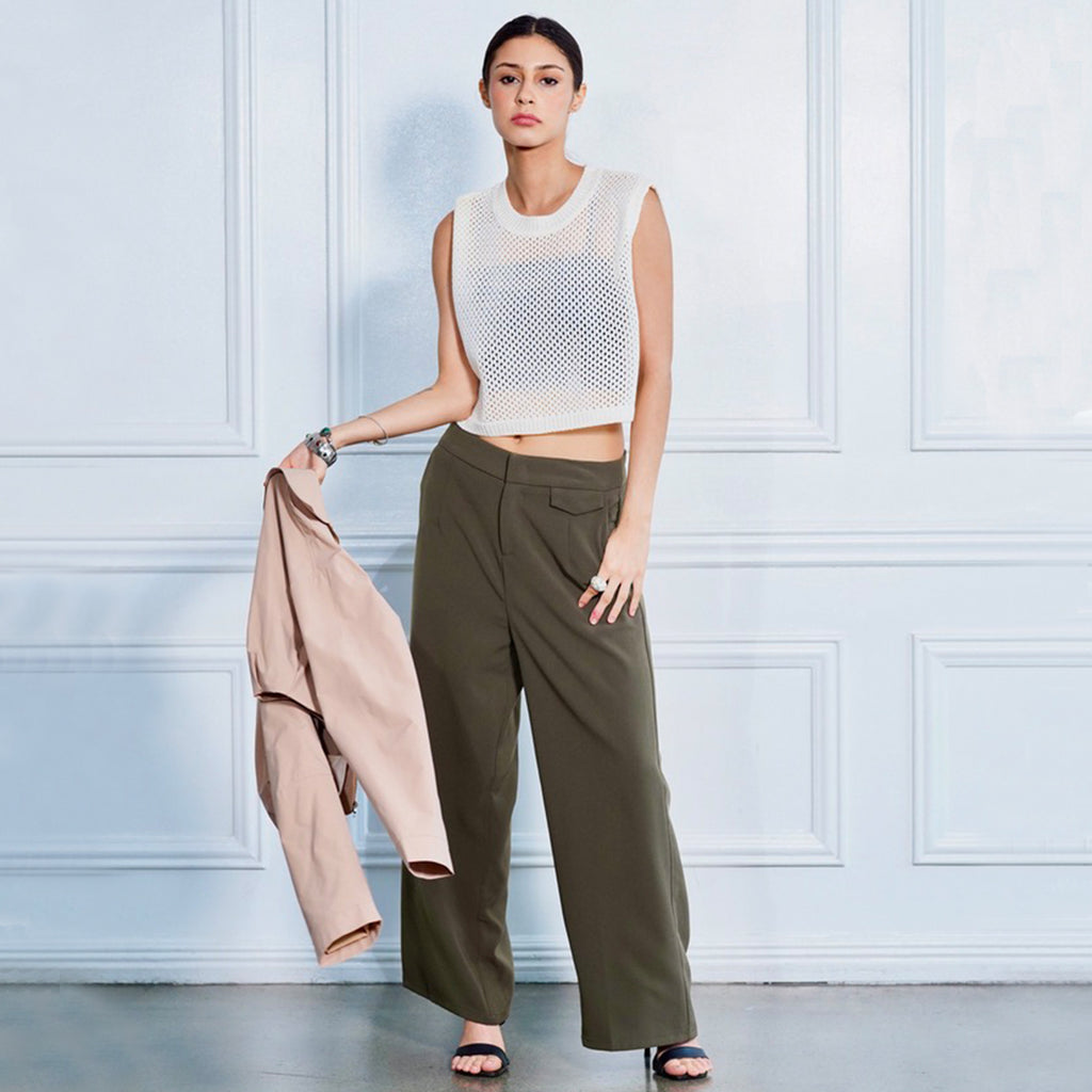 Delie High-Waisted Wide-Leg Pants
