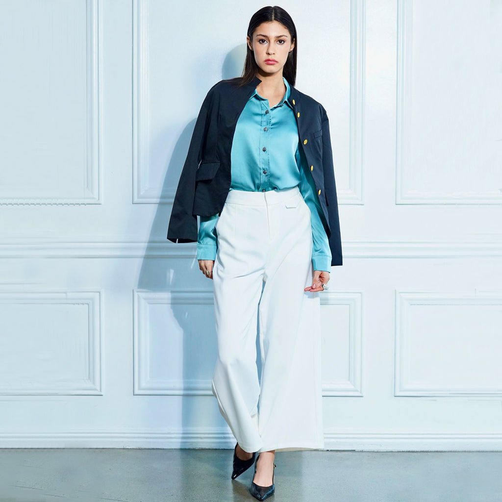 Delie High-Waisted Wide-Leg Pants