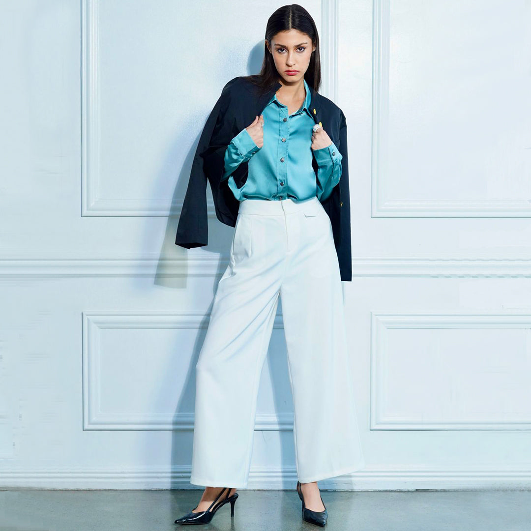 Delie High-Waisted Wide-Leg Pants