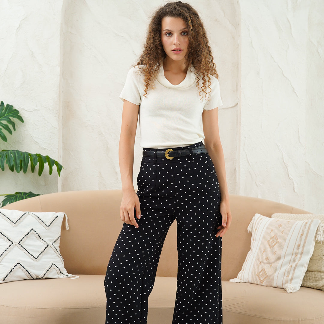 Dottie Polka Dot Flow Wide-Leg Pants