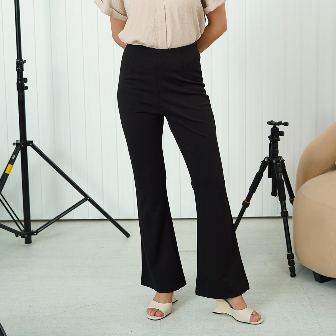 Demi High Waist Clean Front Panel Wide Leg Pants