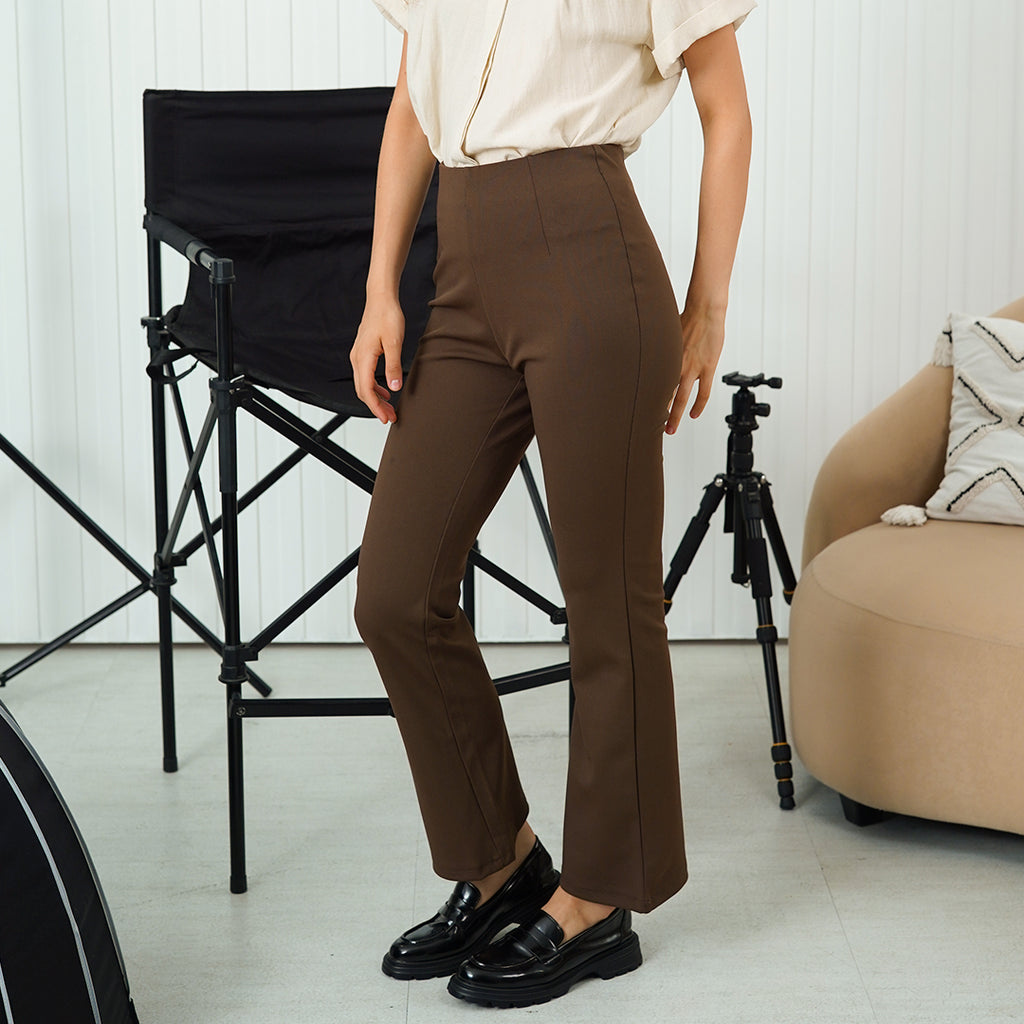Demi High Waist Clean Front Panel Wide Leg Pants