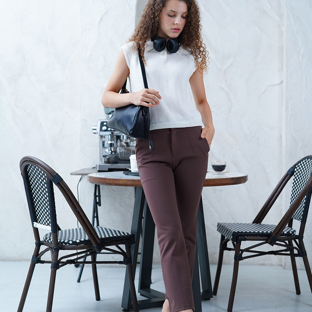Devine Mid to High Rise Straight-Leg Pants