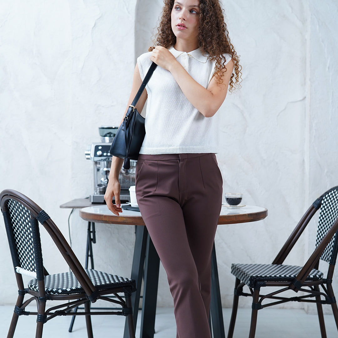 Devine Mid to High Rise Straight-Leg Pants
