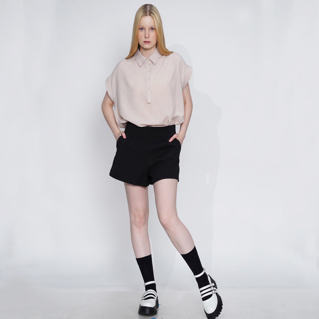 Gelle Crisp High-Waist Shorts