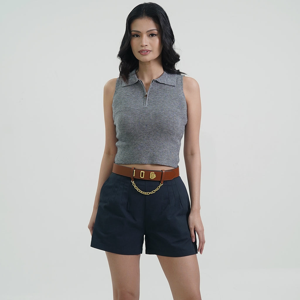 Ivette High-Waisted Tailored Pleated Shorts