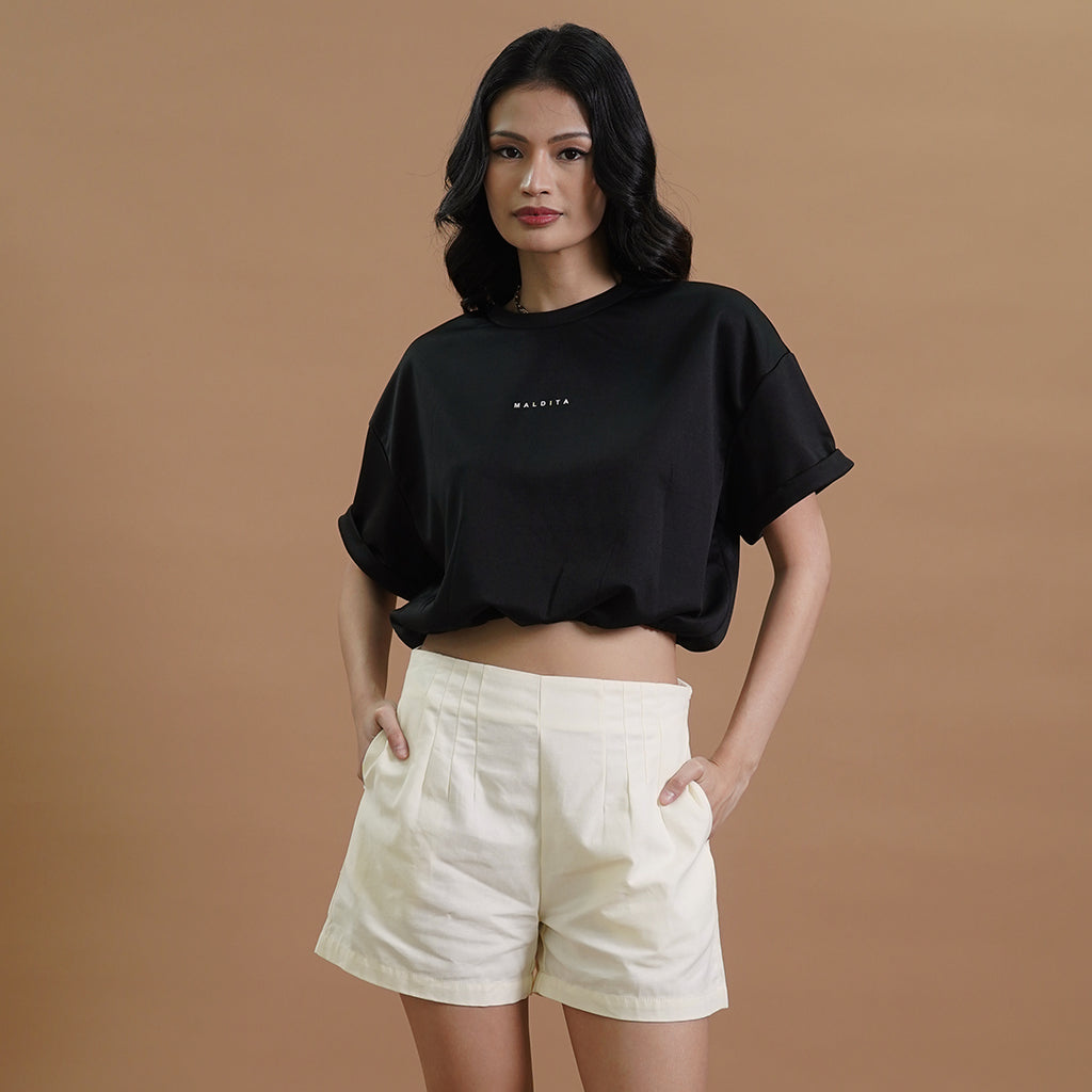 Ivette High-Waisted Tailored Pleated Shorts