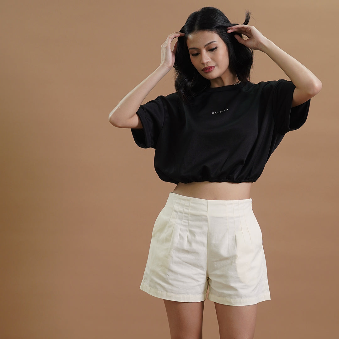 Ivette High-Waisted Tailored Pleated Shorts