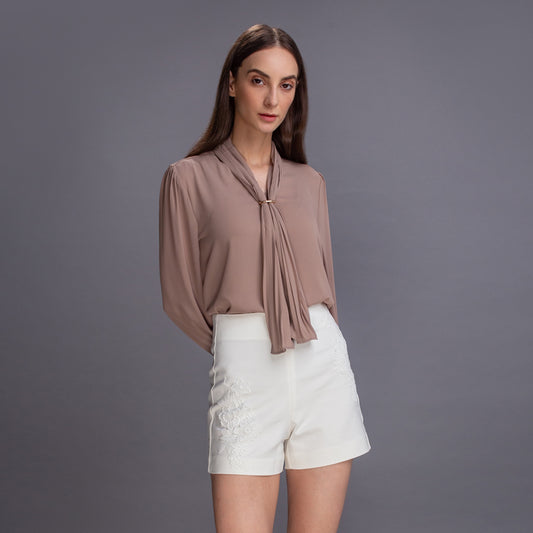 Emma V-neck Front Tie Blouse