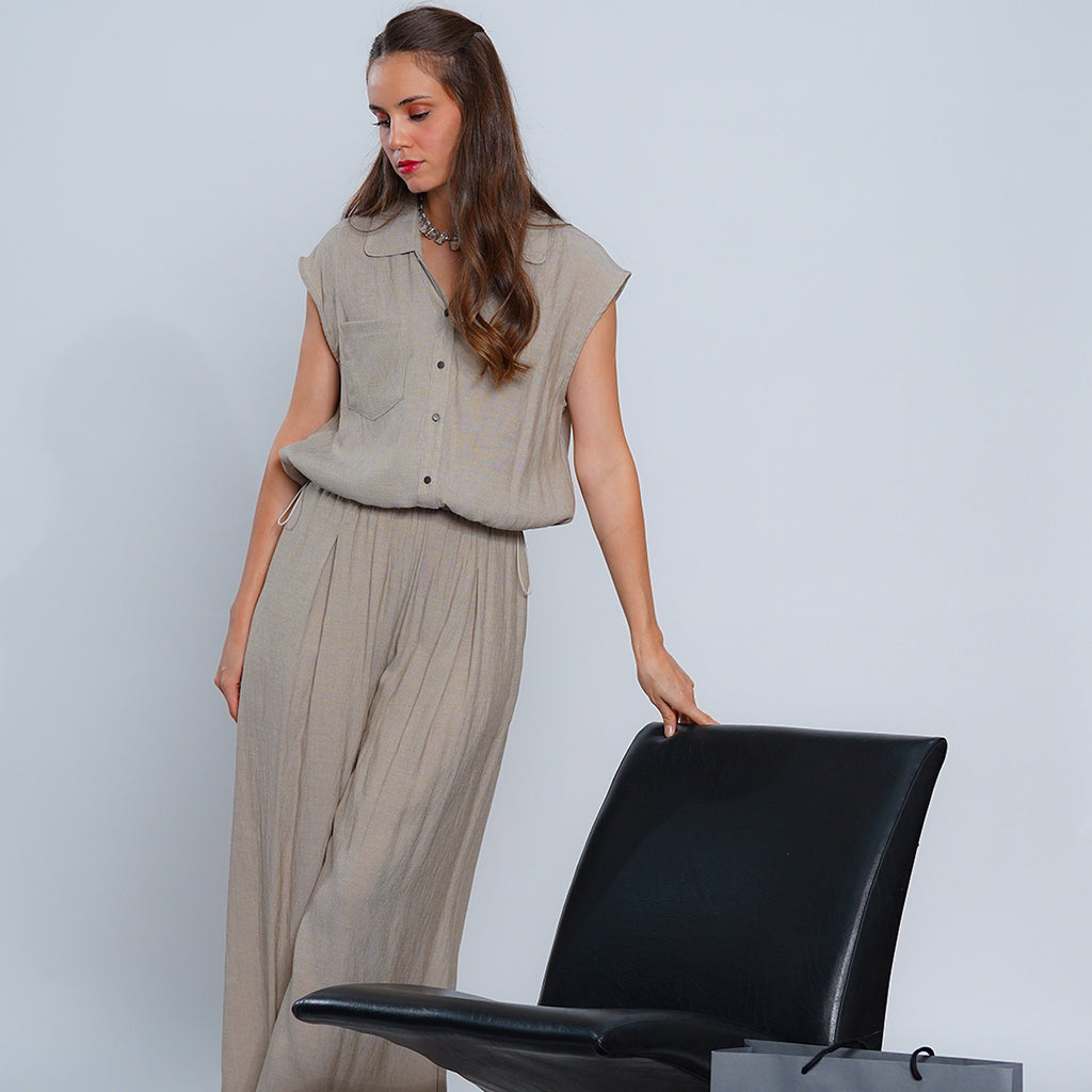 Lucia Sahara Linen-Blend Set