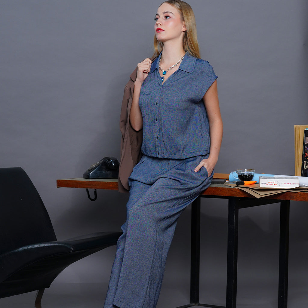 Lucia Sahara Linen-Blend Set