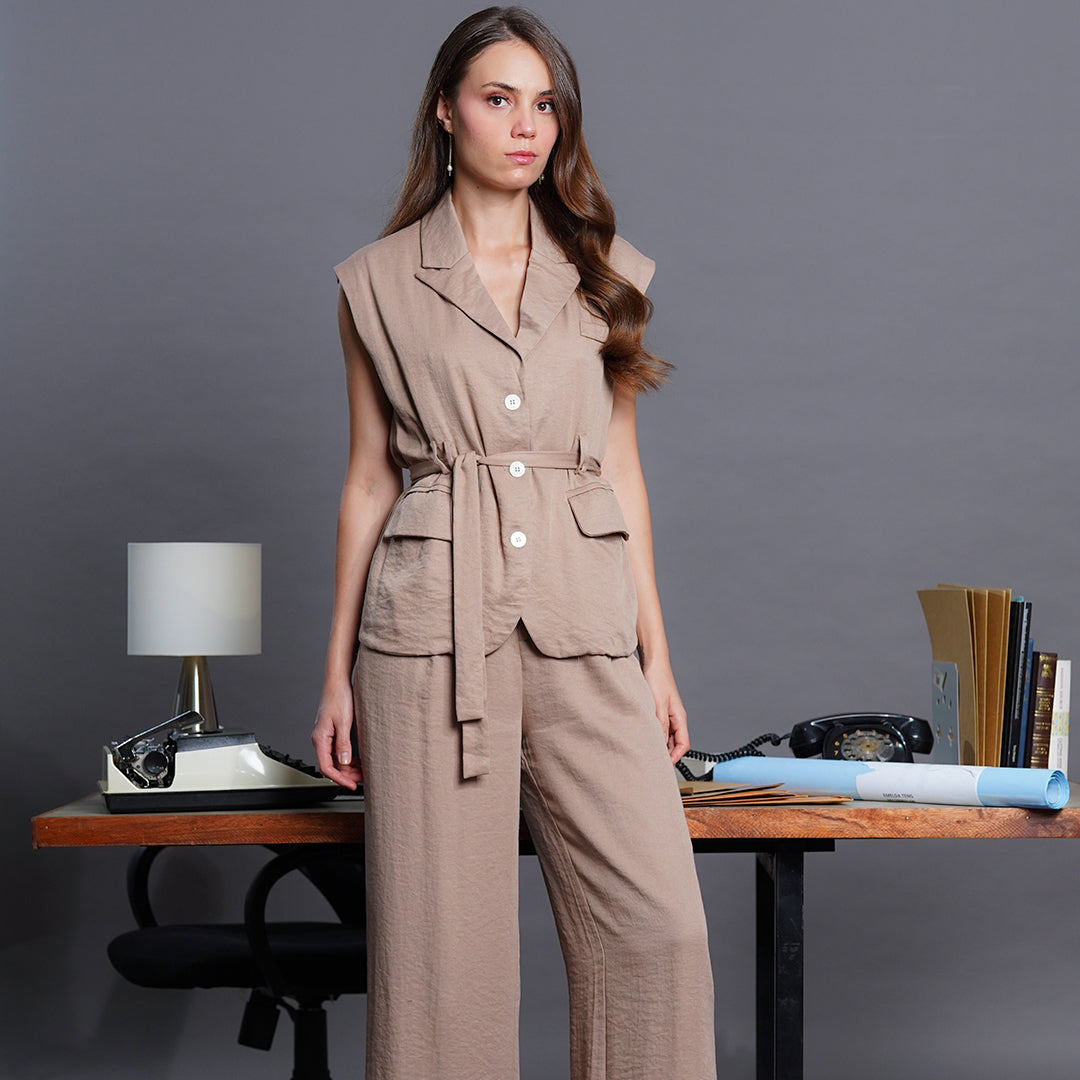 Lucy Ivory Linen-Blend Utility Set