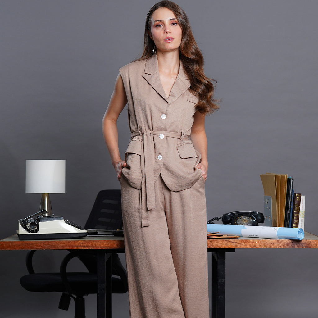 Lucy Ivory Linen-Blend Utility Set