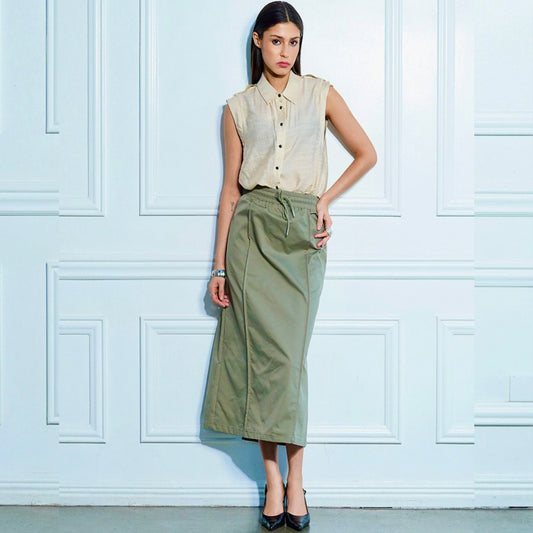 Elena High-Waisted Midi Skirt