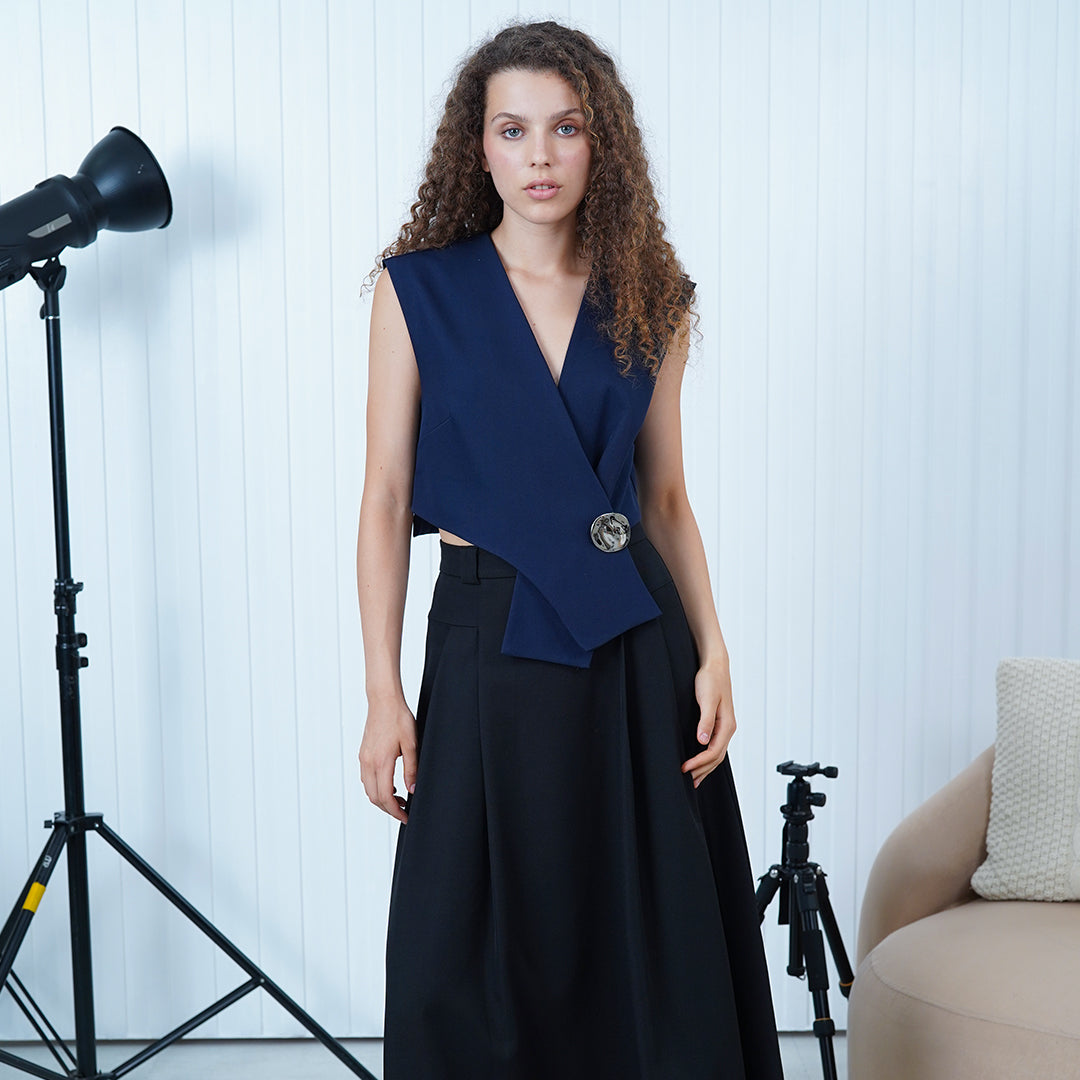 Alena Pleated A-Line Maxi Skirt