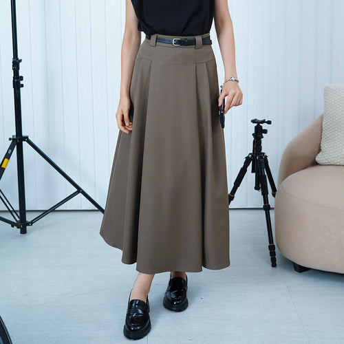 Alena Pleated A-Line Maxi Skirt