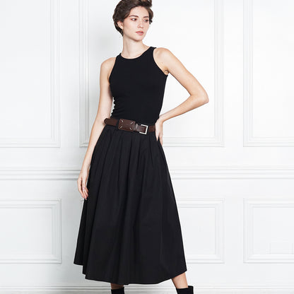 Jerrica High-Waist Defined Midi with Belt