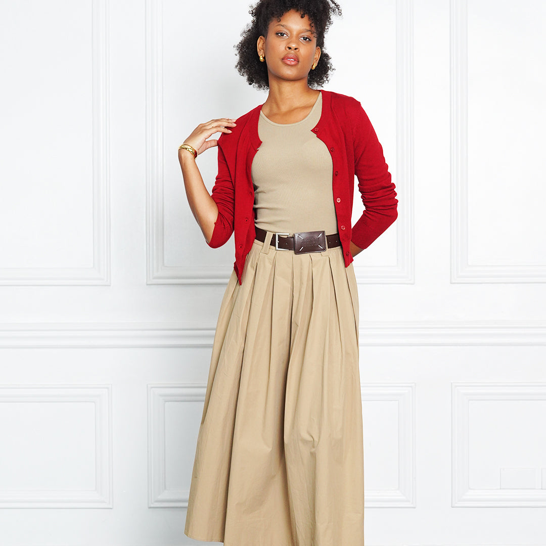 Jerrica High-Waist Defined Midi with Belt