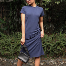 Load image into Gallery viewer, Faye Ribbed knit midi dress w/ self fab tie
